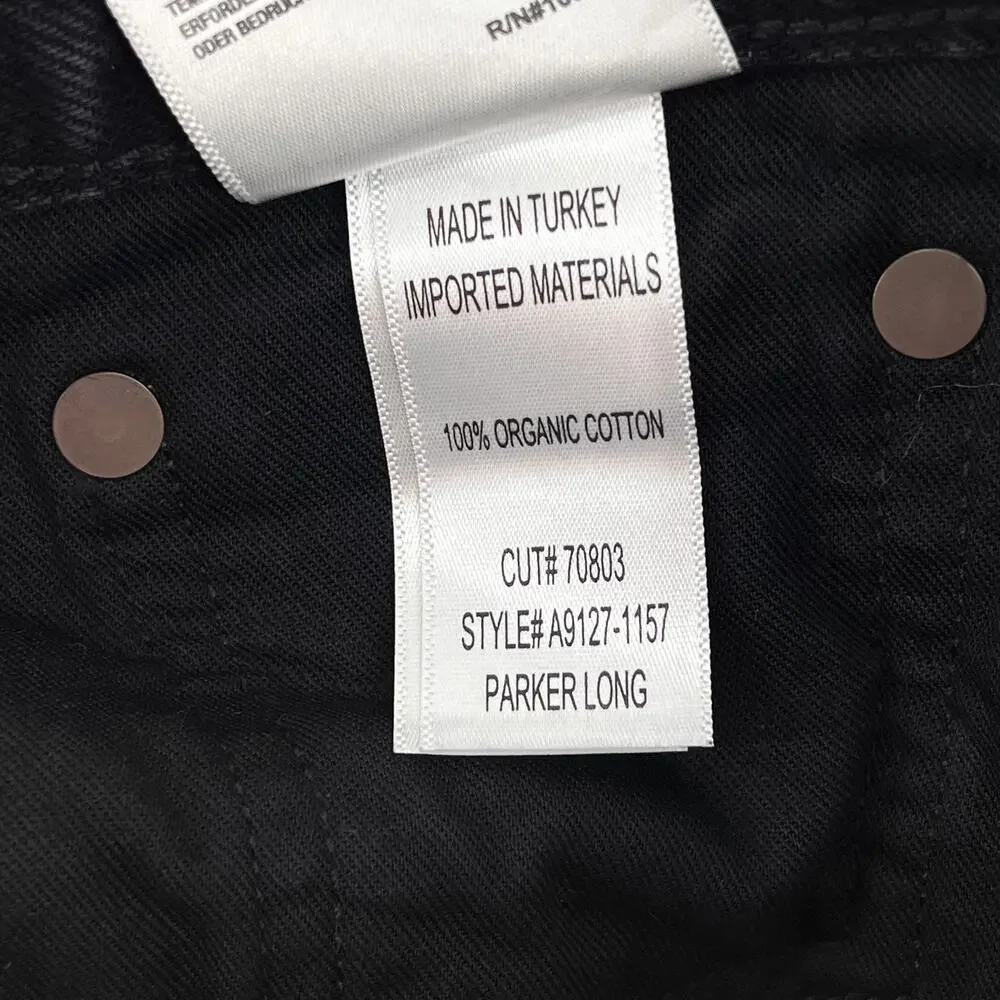 AGOLDE Parker Long Denim Shorts Cat Wash Black Organic Cotton Size 25 - Picture 4 of 5